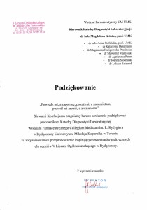 Podziękowania za organizację VI edycji Warsztatów dla Uczniów Szkół Ponadpodstawowych. Kliknij, aby powiększyć zdjęcie.